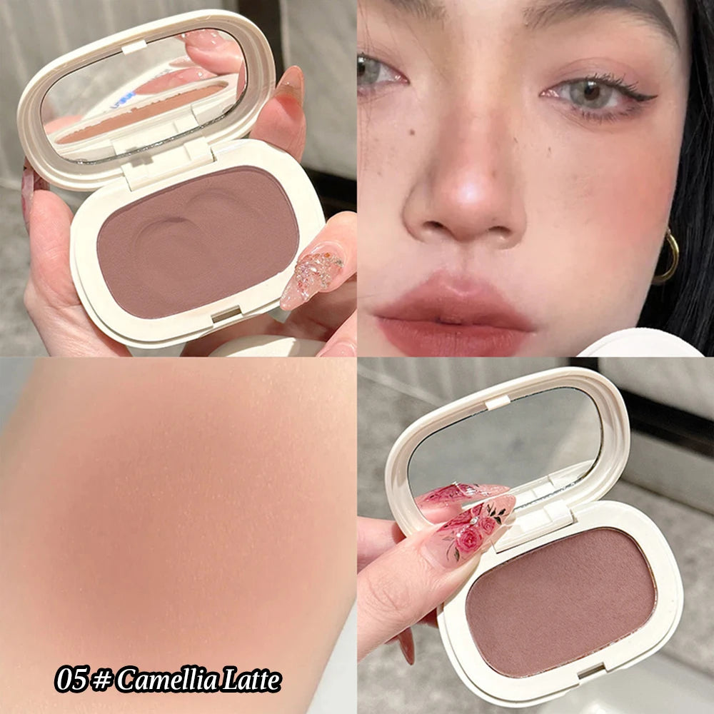 Single Color Blush Silky Texture High Color Rendering No Powder Feeling Low Saturation Long-lasting Natural Matte Blush Cream Qme 05