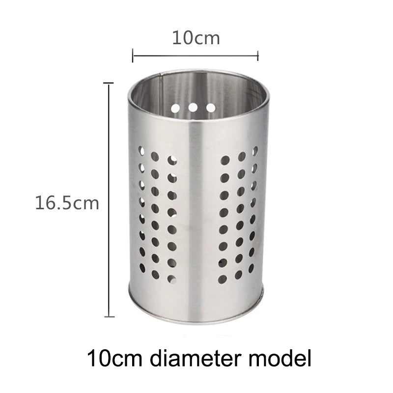 Stainless Steel Chopsticks Tube Tableware Bucket High-capacity Qme s3