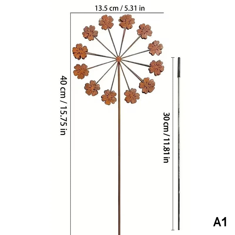 1Pc Vintage Metal 3D Dandelion Garden Sculptures Dandelion Garden Stake Decoration Metal Outdoor Sculpture Outdoor Decor. Qme A1