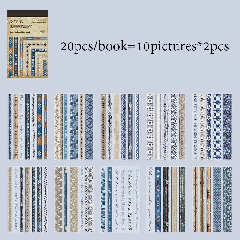 Border Decor Sticker Book, Great for Vintage Scene Collage. Various Elements for Free Creation, Fits Multiple Journal Styles Qme B