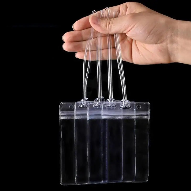 Wear Resistant Clear Plastic ID Badge Holders Waterproof Resealable Qme