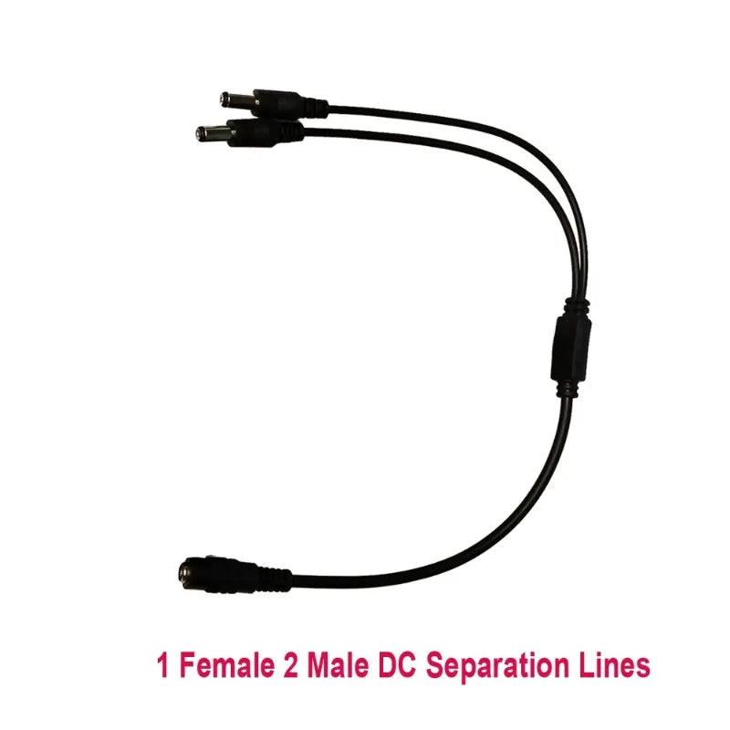 5pcs DC Power Y Splitter Adapter 5.5mmx2.1mm 1 Female to 2/4 Male Wire Plug for Security CCTV Camera Router LED Modem Qme