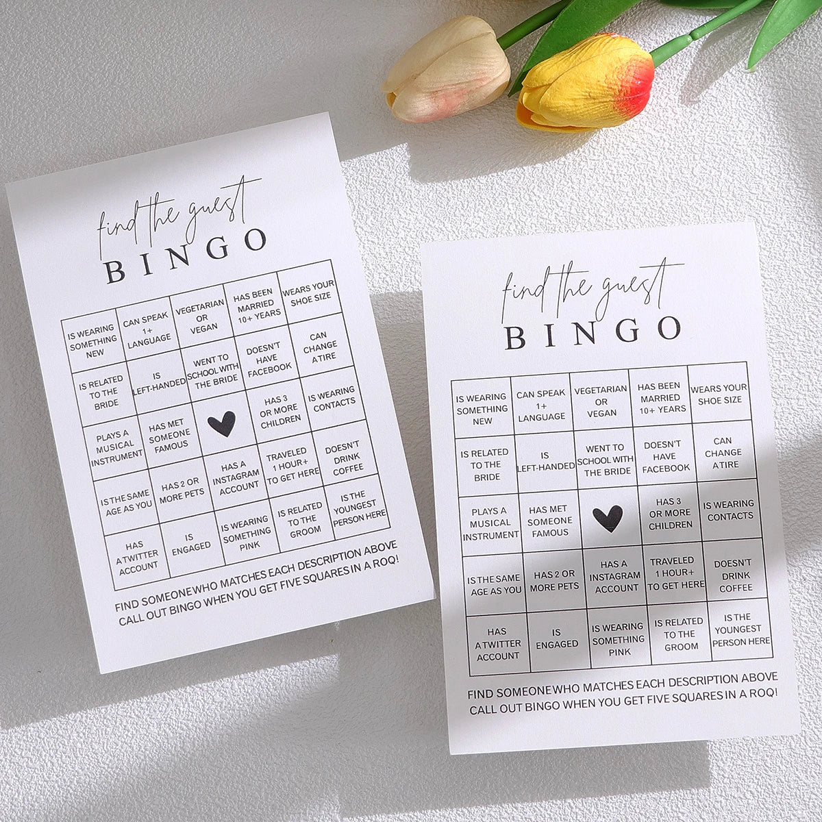 10/20 Piece Find Your Guest Bingo Game (10 Cards) Fun Bridal Shower Game Activity, Bridal Shower, Wedding Decorations, Rehear Qme