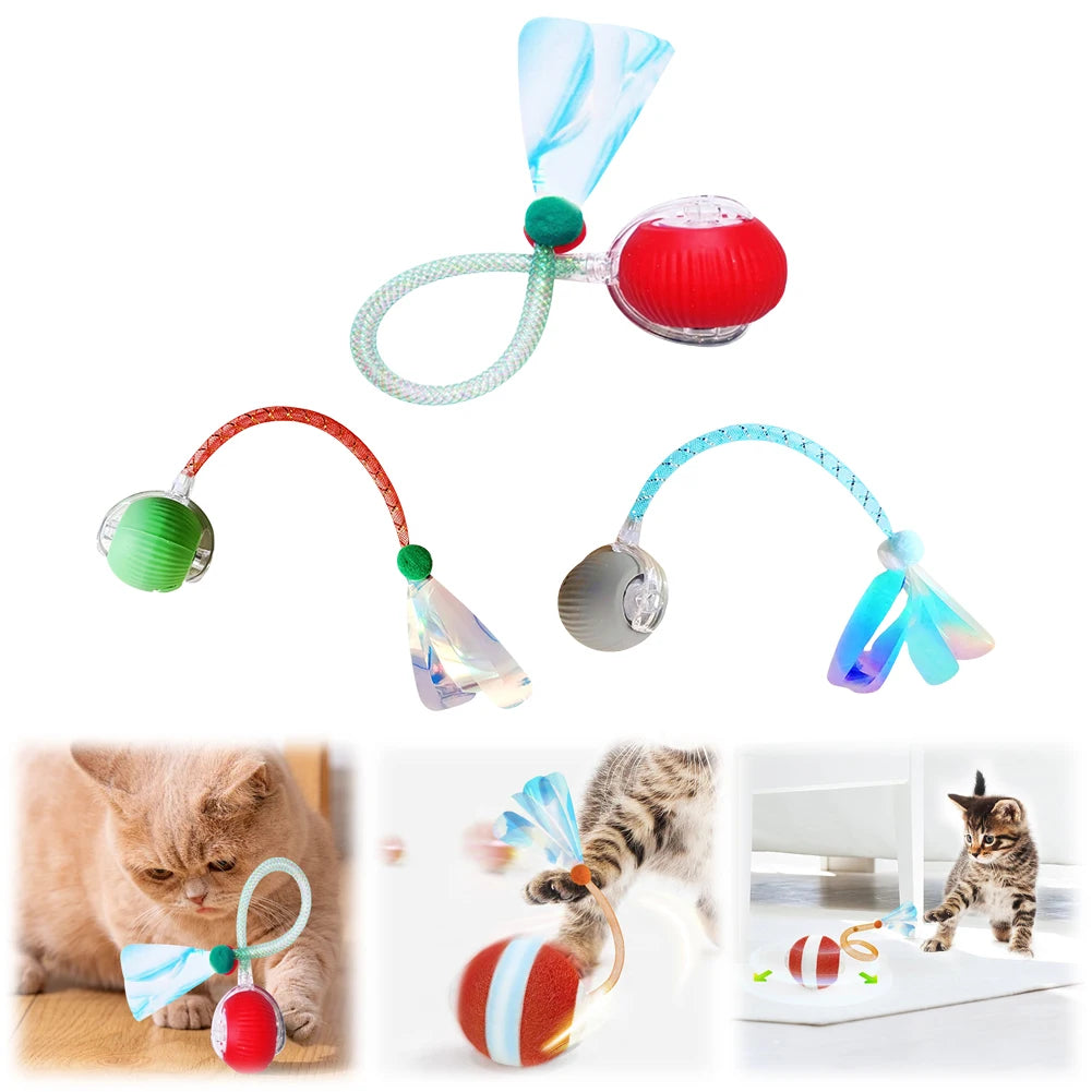Interactive Cat Plaything Ball Motion Activated Electric Cat Rechargeable for Bored Indoor Adult Cat Pet Supplies Qme