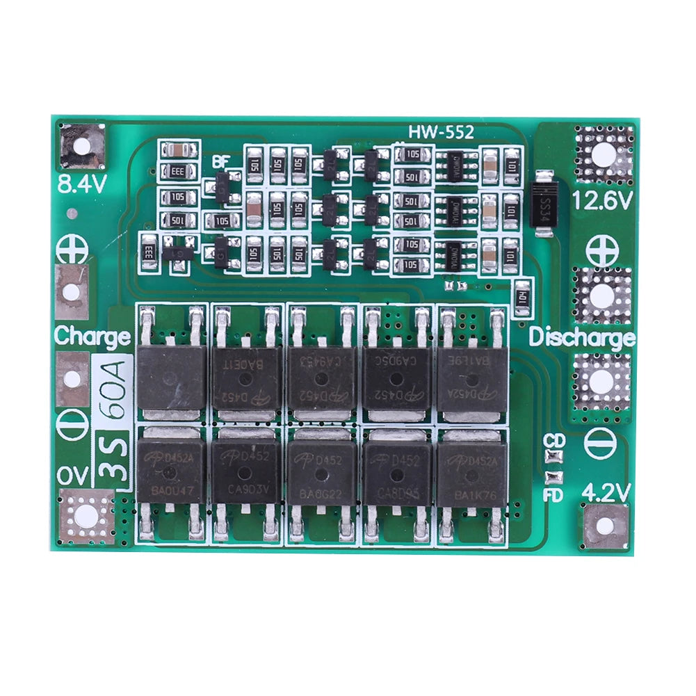 2S 3S 4S 20A 40A 60A Li-ion Lithium Battery Charger Protection Board 18650 BMS Drill Motor 11.1V 12V/14V 16.8V Enhance/Balance Qme 3S 60A Enhance