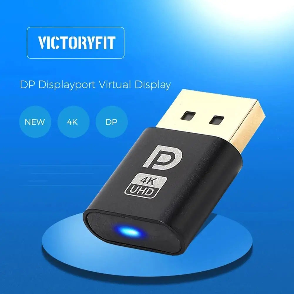 4K Displayport Dummy Plug - DP Virtual Display Adapter - EDID Headless Emulator - Ghost Plug for PC - Desktop Accessories Qme