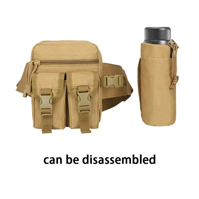 Multi-sport water bottle waist bag is detachable and suitable for outdoor sports such as mountaineering, camping, and hiking Qme
