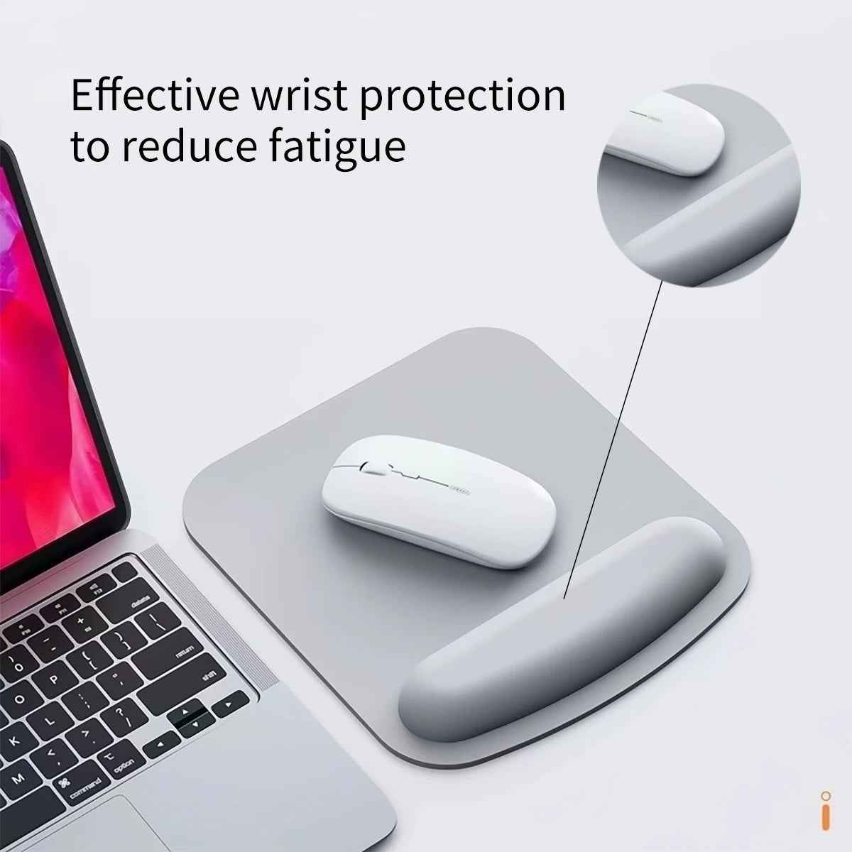 Square EVA Anti Slip Strap Wrist Rest Mouse Pad Soft Comfortable Qme