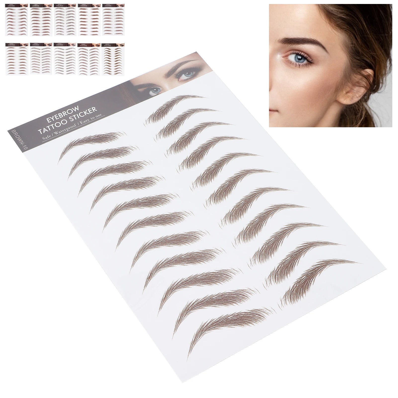 Professional Waterproof Eyebrow Tattoo Sticker Eyebrow Transfer Sticker for Women Lasting Eyebrow Tattoo Sticker Eyebrow Sticker Qme