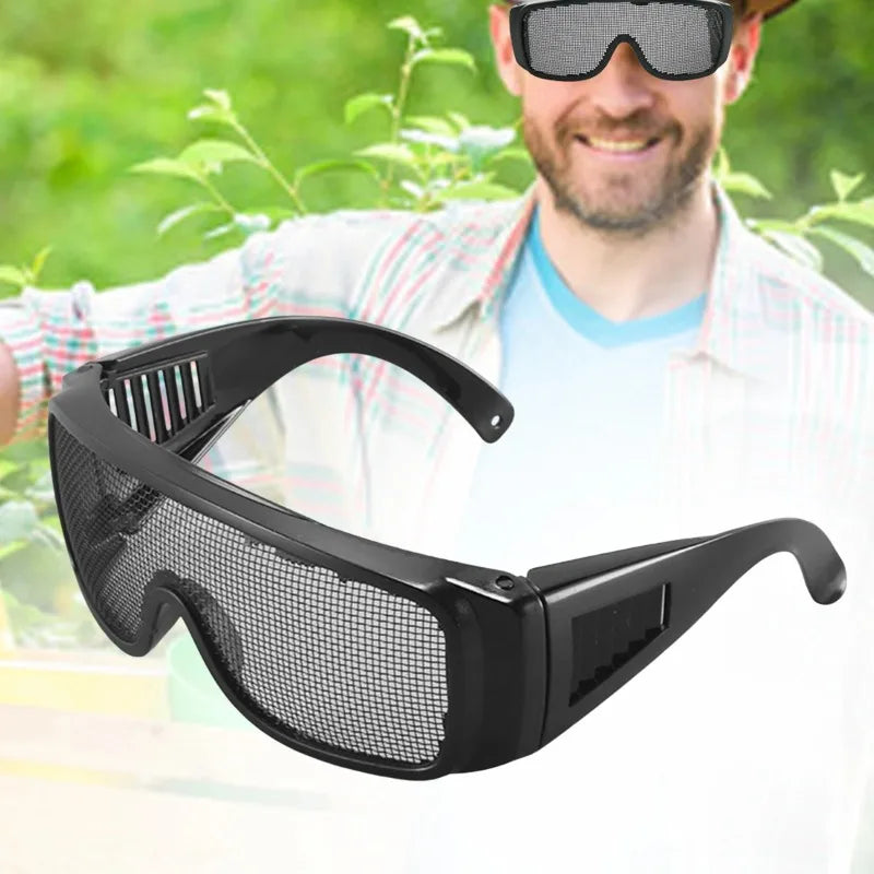 2PCS Protective Glasses High Density Iron Mesh Goggles Outdoor High Strength Steel Wire Anti-Impact Tactical Eyewear Qme
