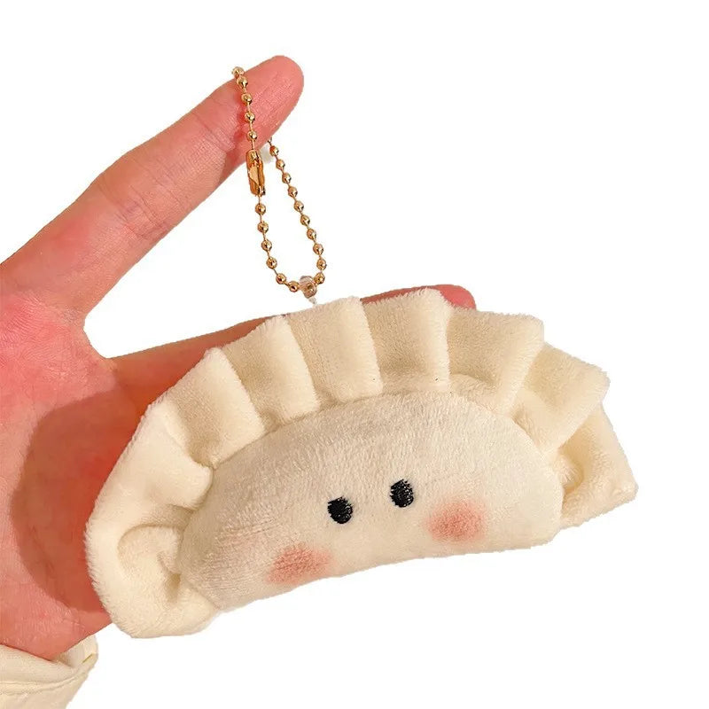 Cute Dumpling Pendant Key Ring Plush Keychain Soft Stuffed Keyrings Qme