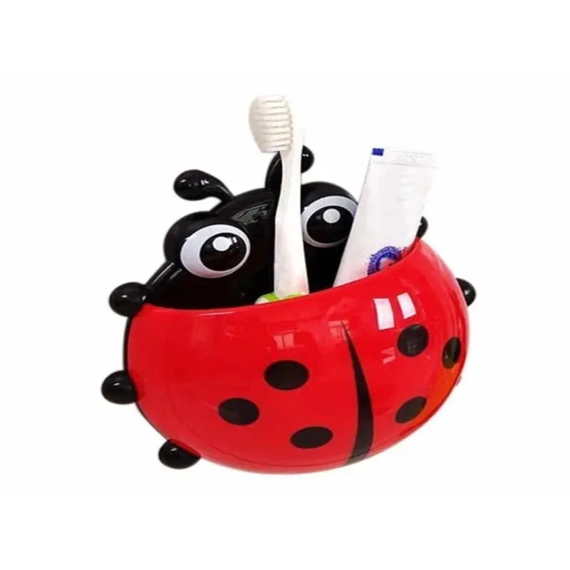1/2/4Pcs Toothbrush Holder Cute Ladybug Shape Suction Cup Creative Toothbrush Rack Bathroom No-punching Storage Shelf Qme