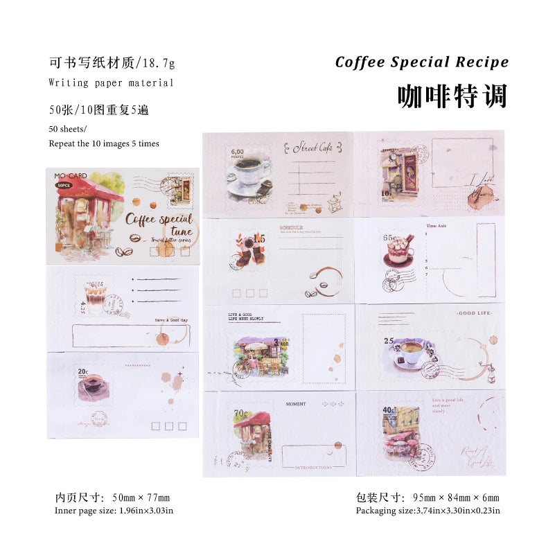 50 pcs Landscape Scrapbook Paper Junk Journal Supplies DIY Scrapbooking Craft Background Paper Decorate Aesthetic Stationery Qme C3