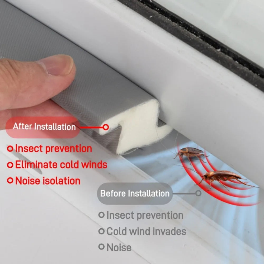 Z-shaped Window Sealing Strip Steel Window Windproof Soundproof Strip Door Sealing Gap Insect Proof Acoustic Foam Filling Strip Qme