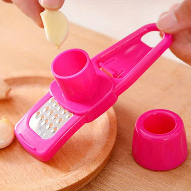 1pc Garlic Ginger Presses Manual Multi-functional Ginger Cutter Plastic Kitchen Grater Grinder Grinding Tool Qme Rose Red 1pc