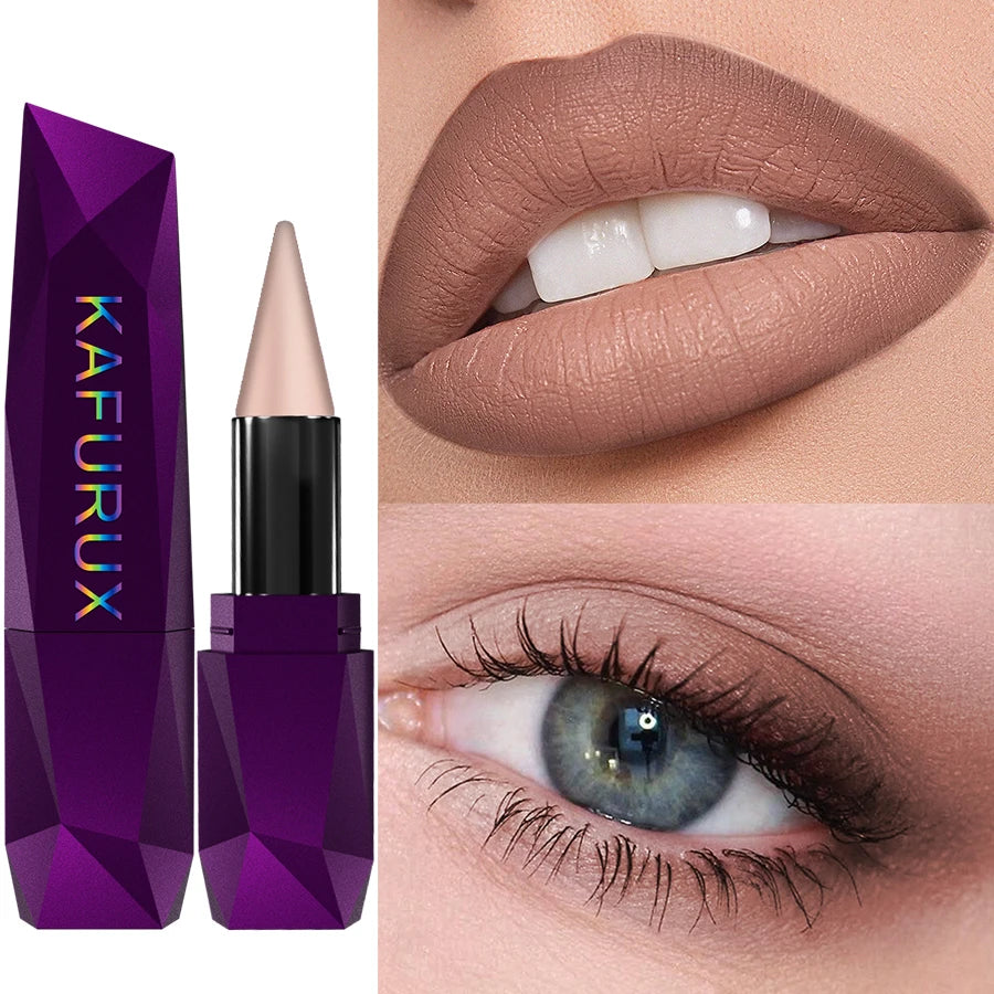 Matte Sexy Lipstick Non Fading Brown Lipliner Pen Contour Tint Qme
