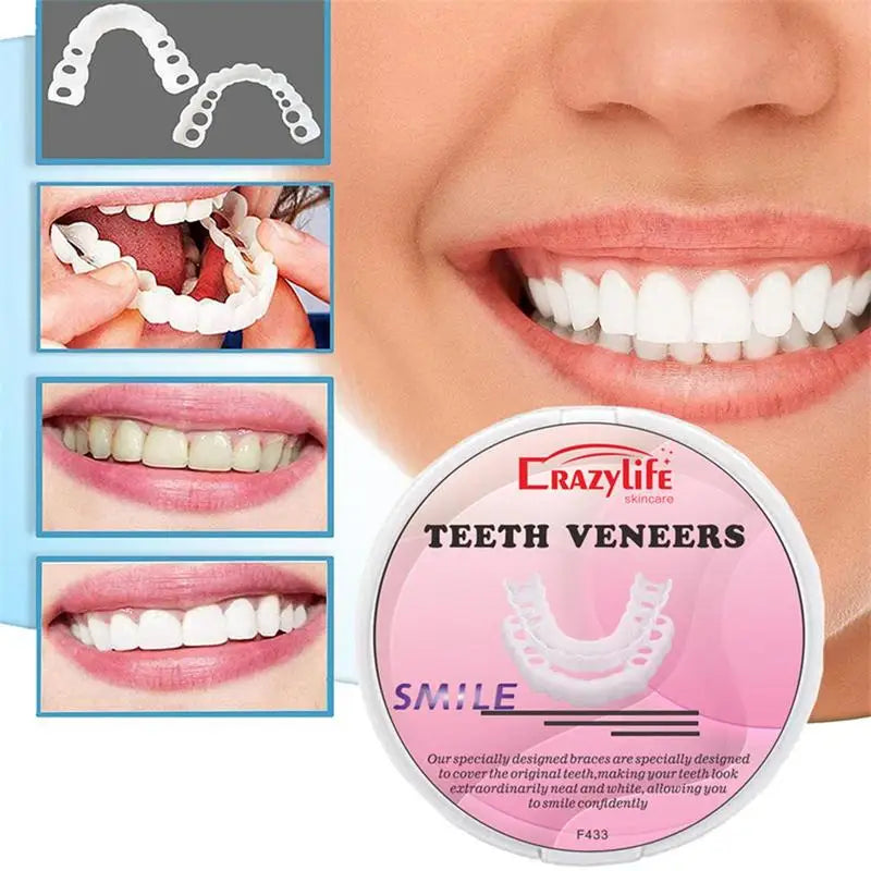 Teeth Veneers Tooth Cover Dentures Dental Snap Fake Instant Qme