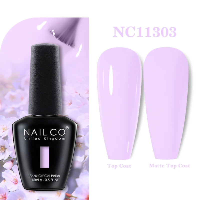 NAILCO Rubber Base Gel Polish Milky Pink Jelly White Beige 6Colors