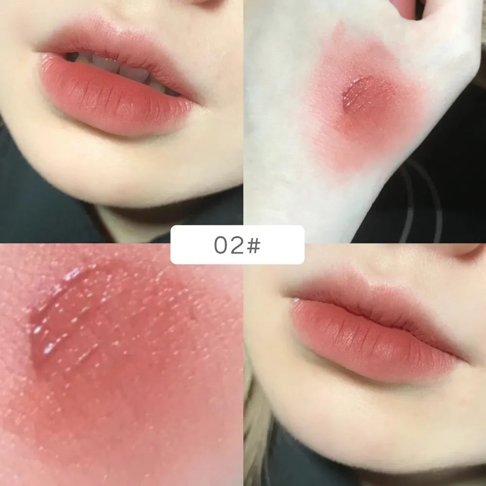 Gege Bear Rabbit Lip Glaze, Matte Velvet Lip Clay Long-lasting Color Non-drying Lipstick Qme Pink GX1075-2
