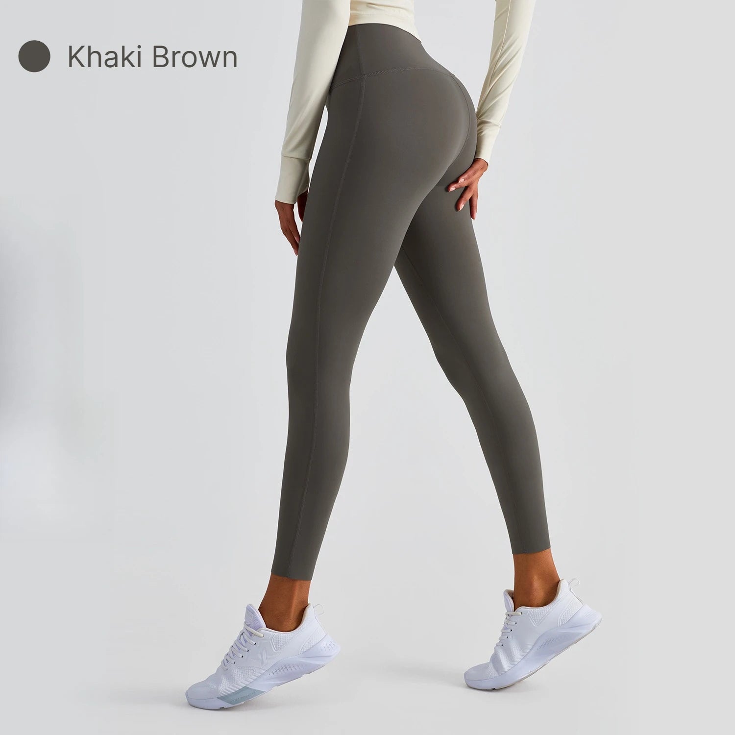 A Solid color yoga high waisted legs women's sports pants, hip lifting sports pants, fitness gym comprehensive training, jogging Qme