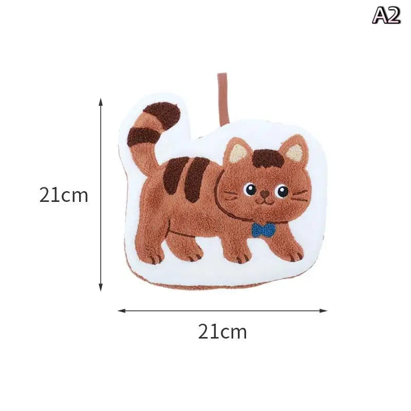 Soft Quick Drying Kitchen Bathroom Household Cartoon Cats Dog Hand Qme A2