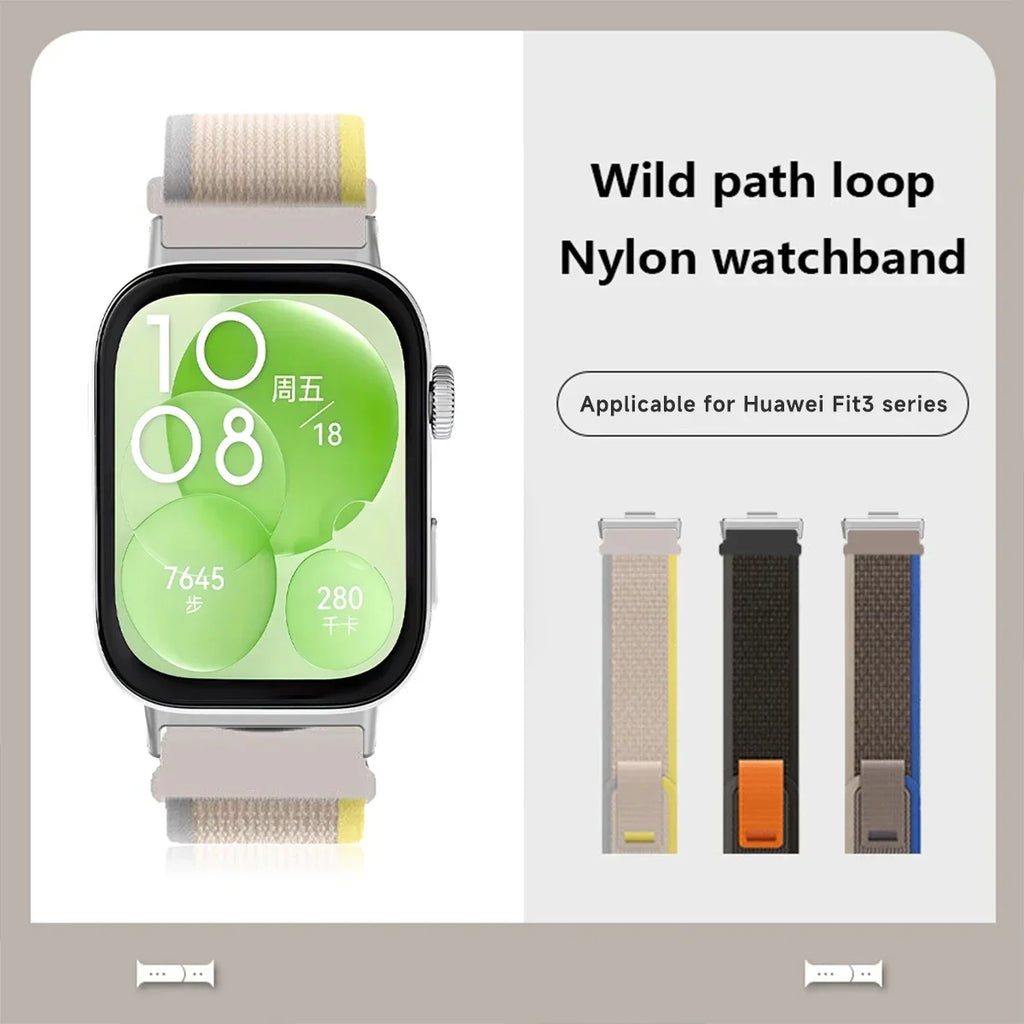 Trail Loop Band For Huawei Watch Fit 3 2 1 Strap Nylon Bracelet Sport Watchband For Huawei Watch Fit3 Smartwatch Elastic Correas Qme