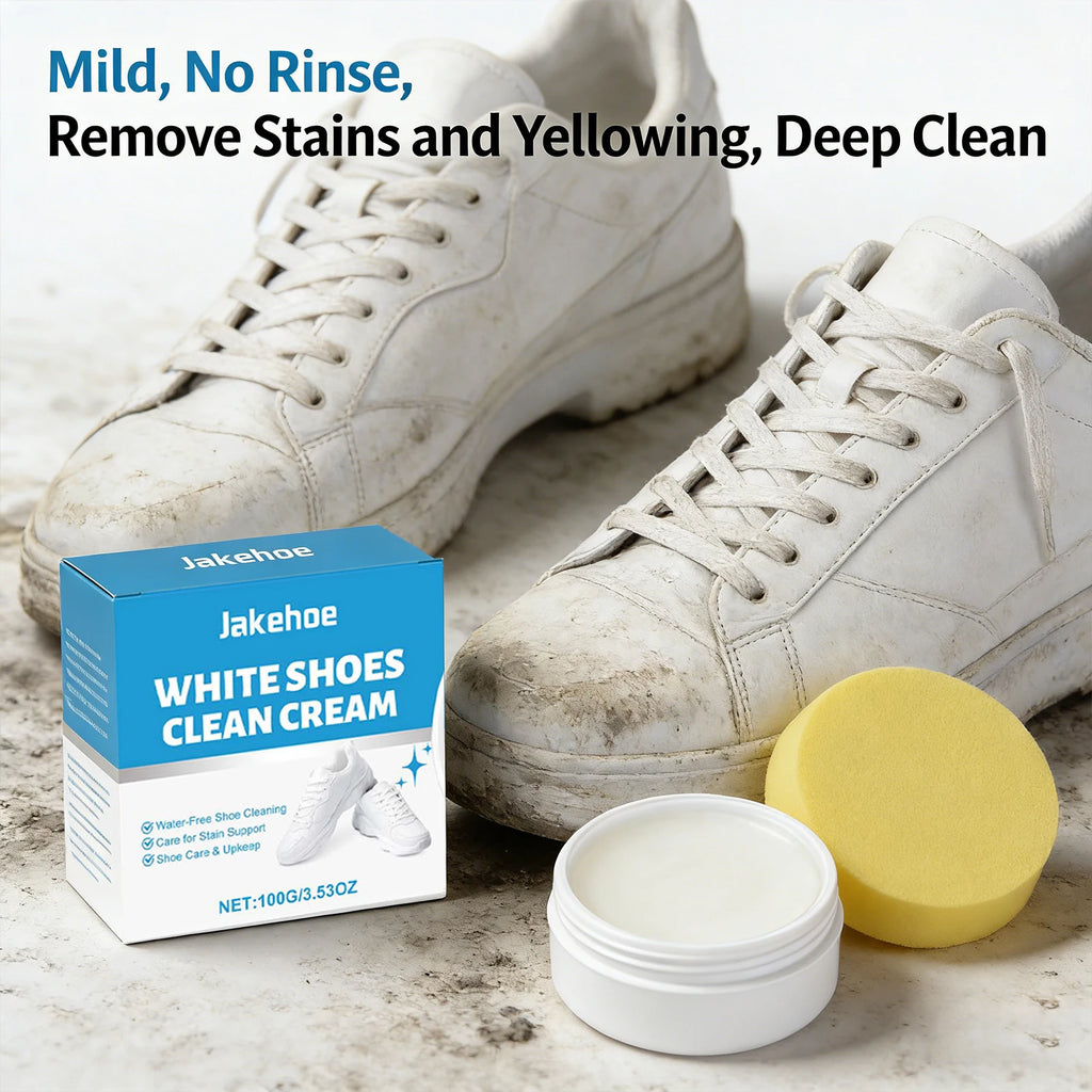 White Shoe Cleaning Cream Remove Yellow Stains Reduce Odor Water-Free Restore Luster Decontamination Specific White Shoe Cleaner Qme