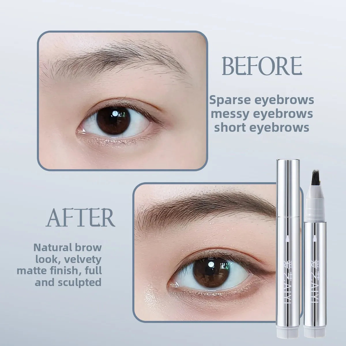 AIYI Multi-pronged Tattoo Brow Pen Waterproof Natural Long Lasting Qme