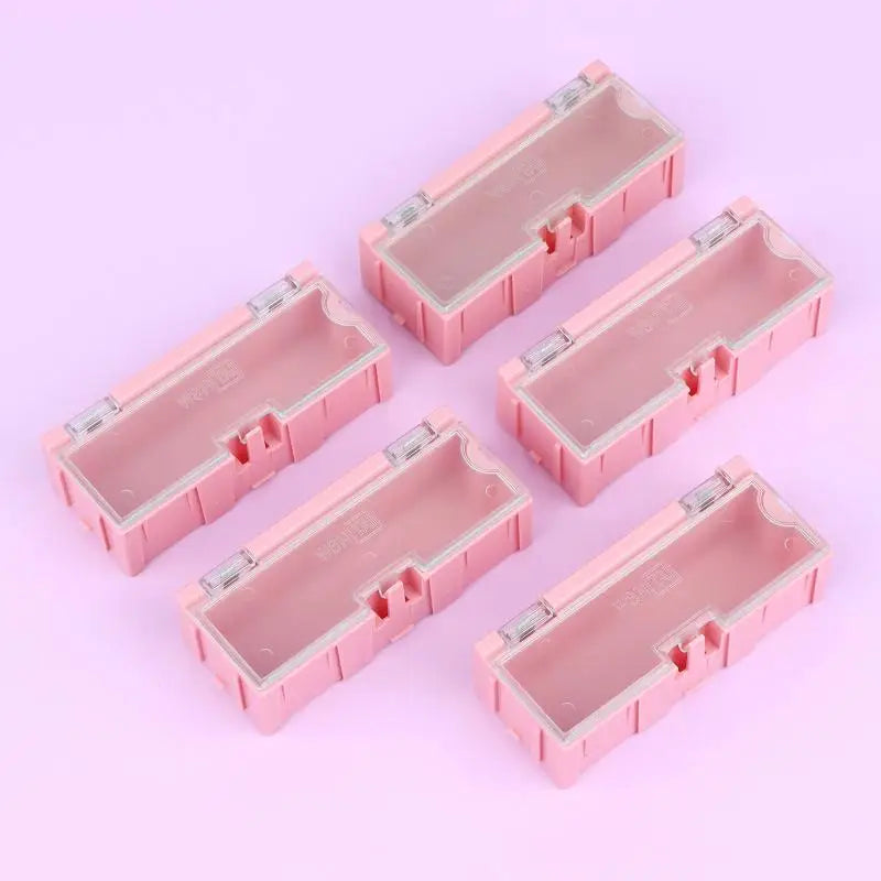 SMD SMT Electronic Box Components Small Screws Nuts Washers Container Qme Pink