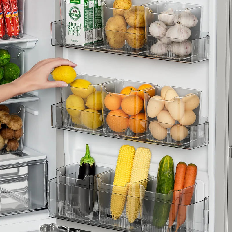 1PCS Refrigerator Side Door Storage Box Food Vegetable Fruit Eggs Fresh Organizer Household Kitchen Fridge Containers Boxes Qme