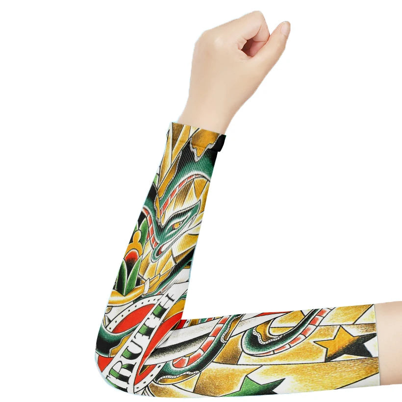 Fashionable Tattoo Manuscript Printed Ice Sleeves Summer Sun UV Qme