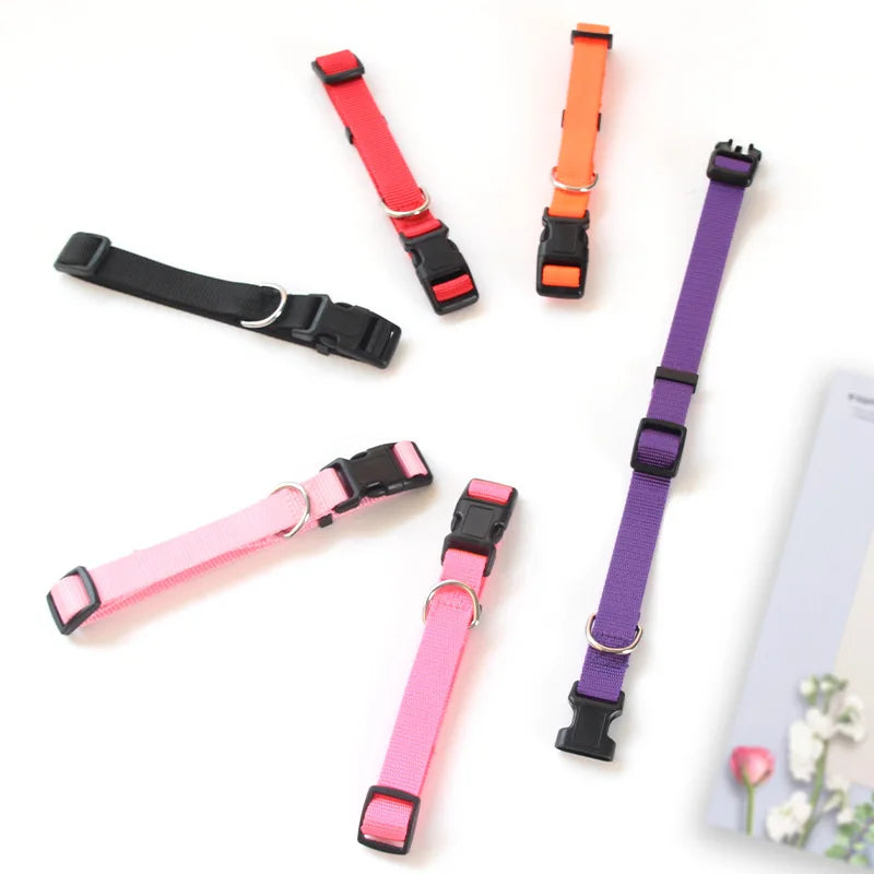 A Adjustable Pet Collars Nylon Puppy Kitten Collar Strong And Durable Neck Band Suitable For Small And Medium Dogs And Cats Qme