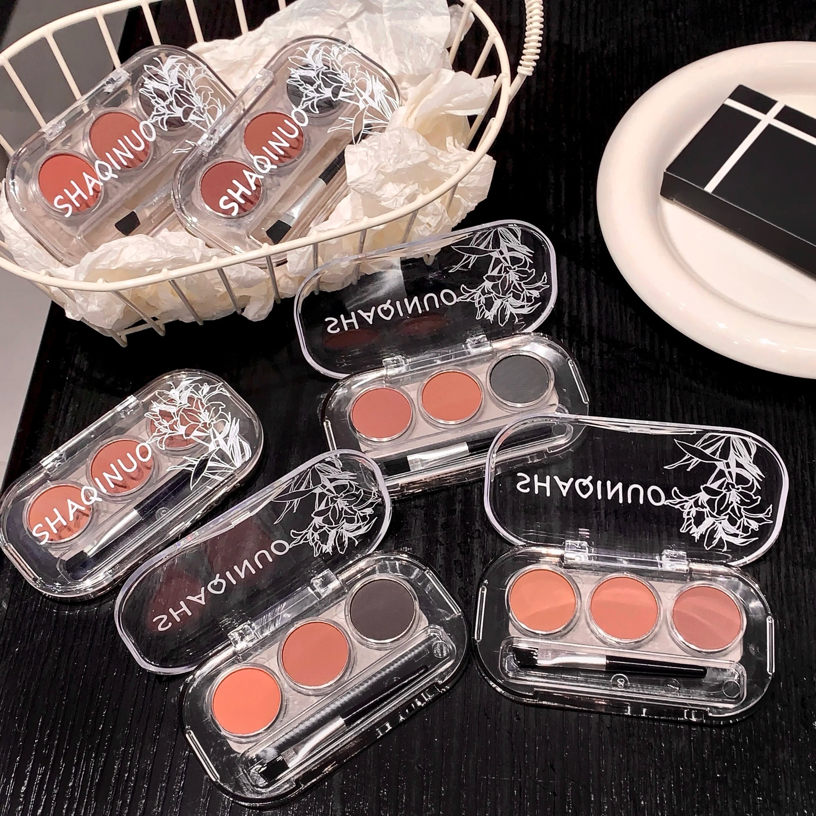 SHAQINUO 3-Color Eyebrow Powder Waterproof Sweatproof Long-lasting Qme