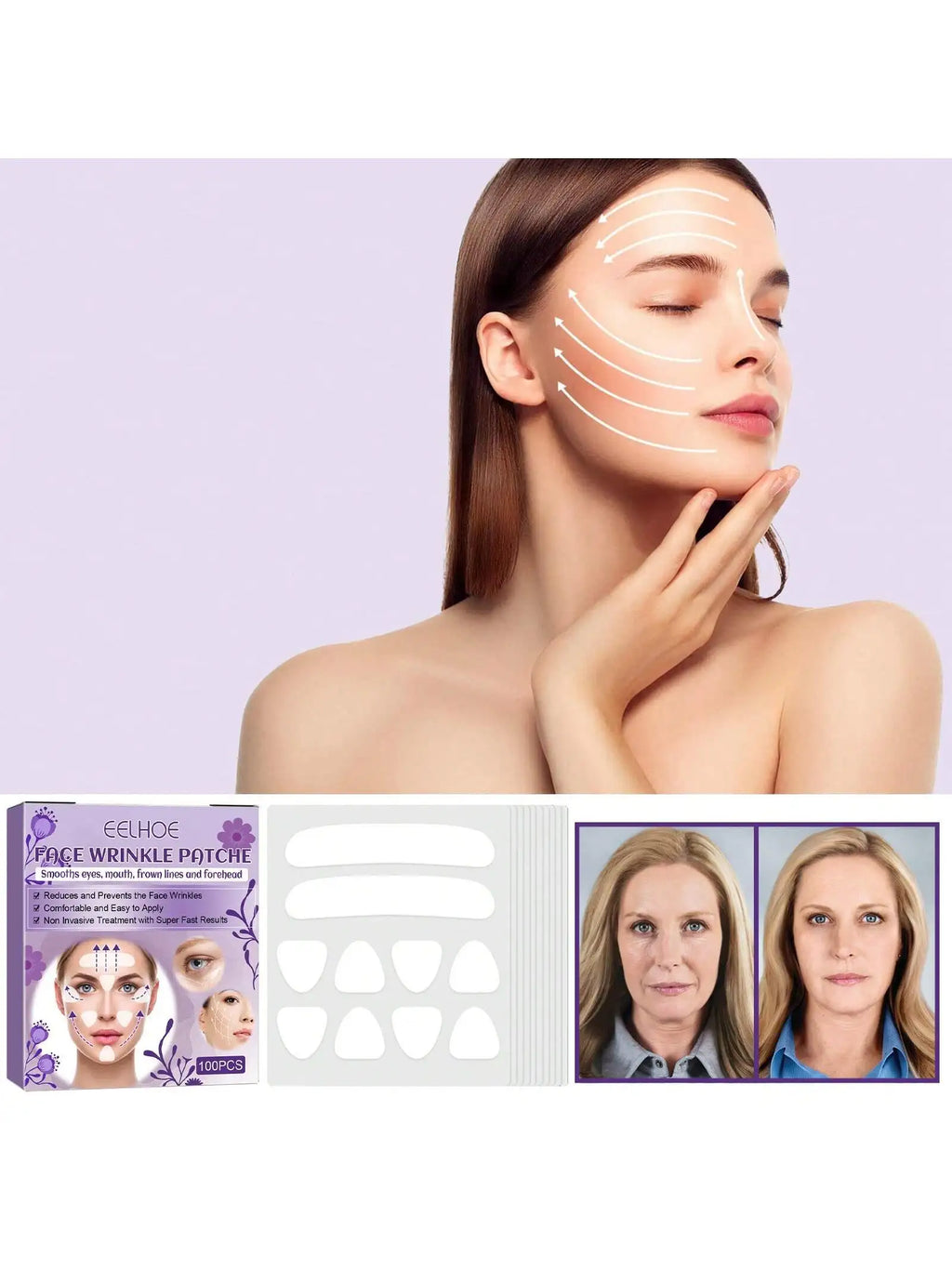 Facial Wrinkle Patch Lifting Tissue Firm Sagging Skin Eliminate Qme