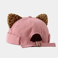 Simple Cute Cat Ears Brimless Hat Sweet Breathable Dome Melon Cap Qme Style 4