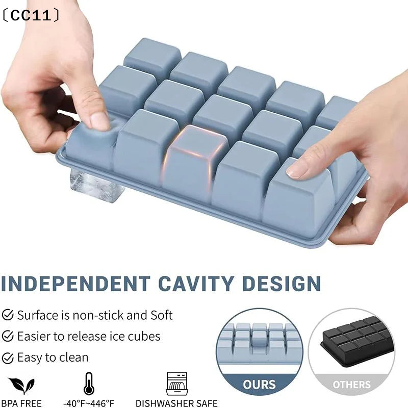 15Grid Food-grade Silicone Large Tray Mold Stackable Extra-large Lce Qme