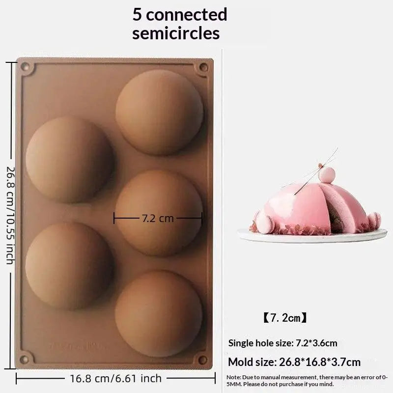Multiple Round Ball Shape Silicone Molds Cake Decorating Tools Qme 5