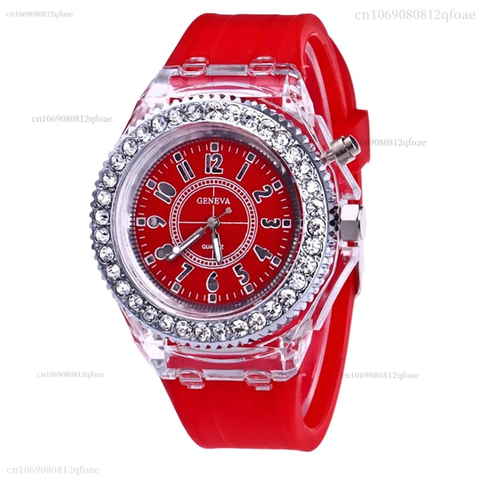 2026 Luminous Colorful LED Luminous Watch for Male and Female Students, Fluorescent Quartz Hand for Male and Female Students Qme Red
