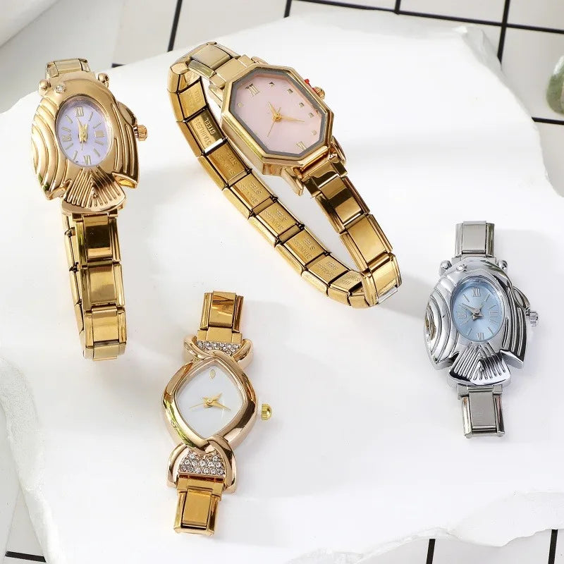 Wholesale Men Women's DIY 9MM Width Italian Elastic Charm Stainless Fish Shape Watch Bracelet Bangle For Birthday Jewelry Gift Qme