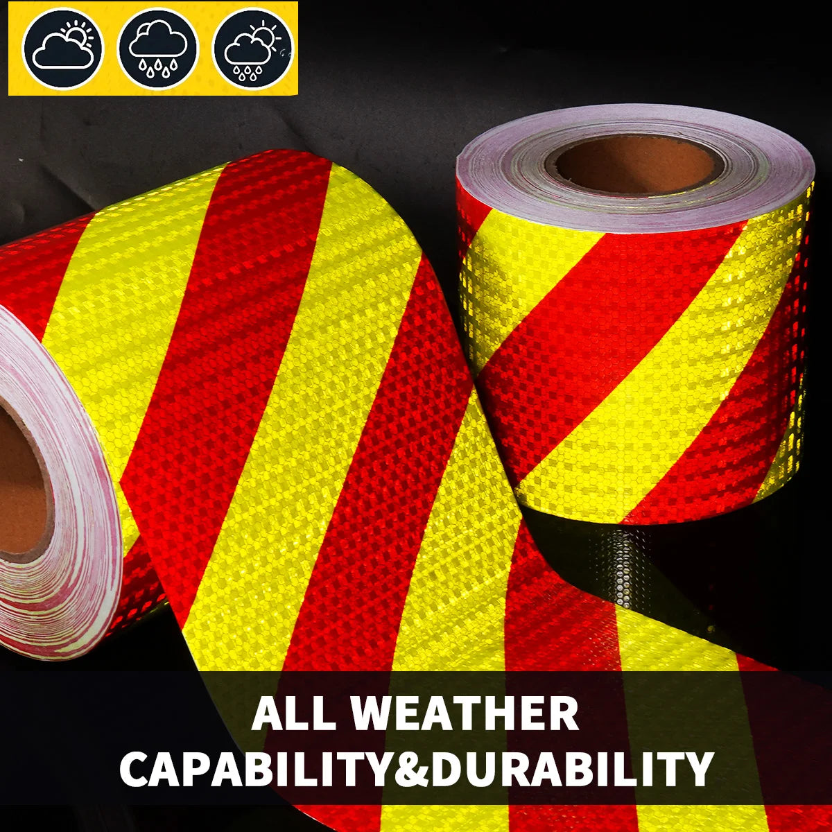 Reflective Adhesive Tape Twill Green-Red Strips Waterproof Safety Reflectors Sticker For Car Qme