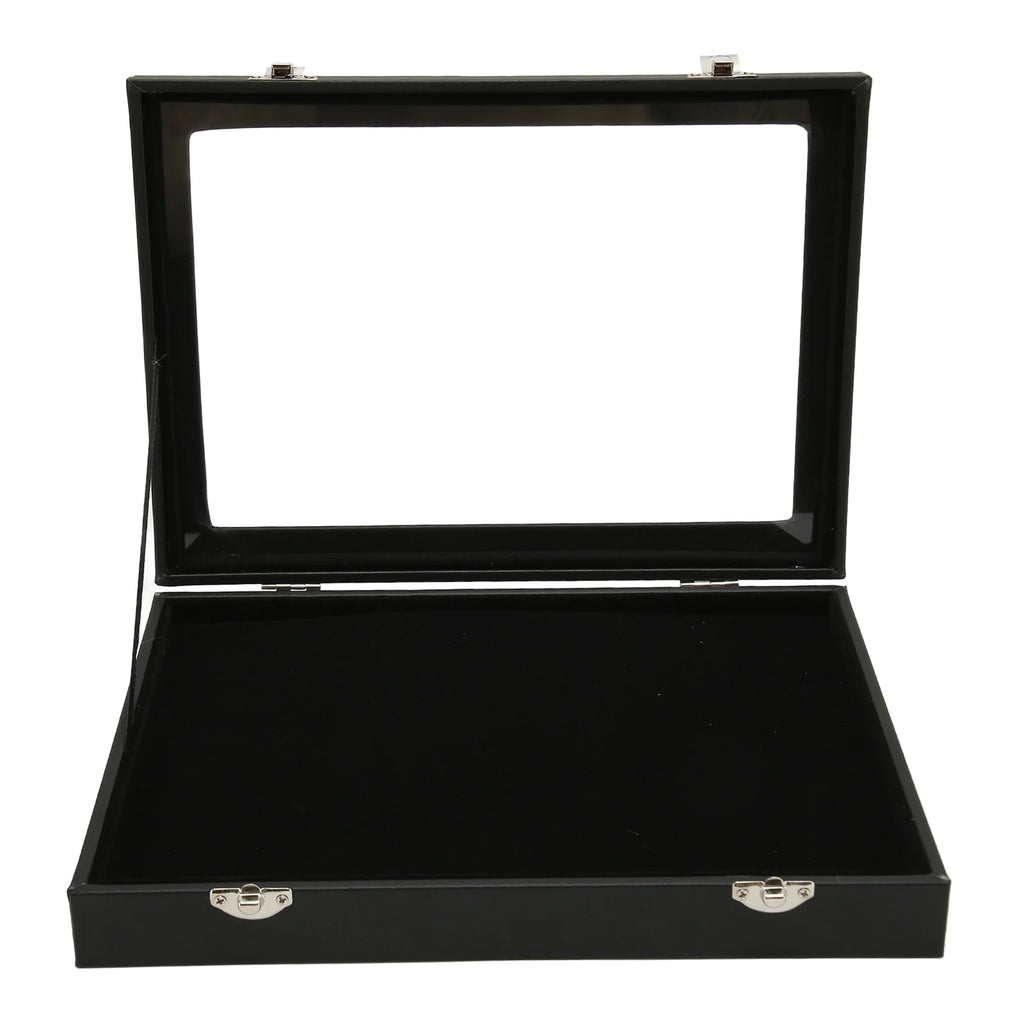 Medal Frame Box Space Saving Pin Display Case Dustproof Transparent Lid Sponge Lining with Lock Buckle for Badge Collection Qme