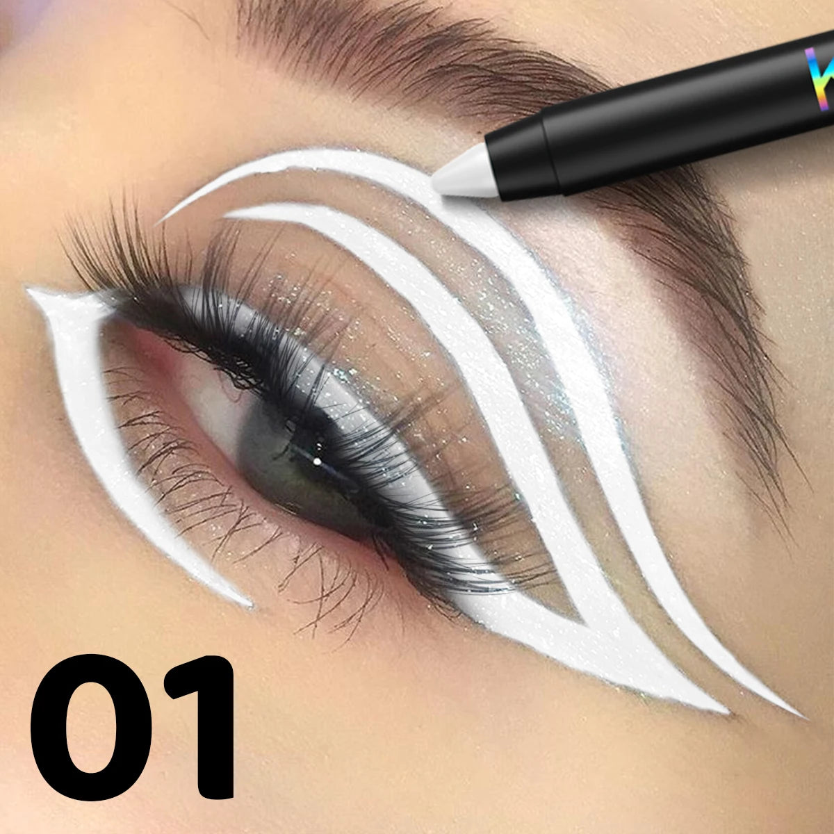 Colourful Eyeliner Pen Pigmented Pearly Glitter&shimmer Metallic Qme 01