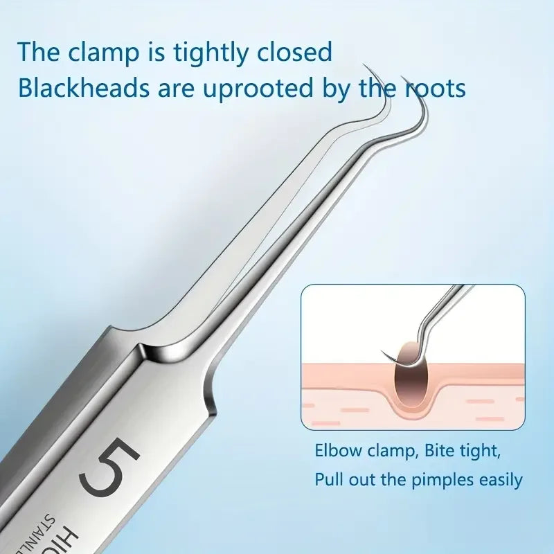 Stainless Steel Acne Clip Cell Blackhead Needle Beauty Salon Tool Qme