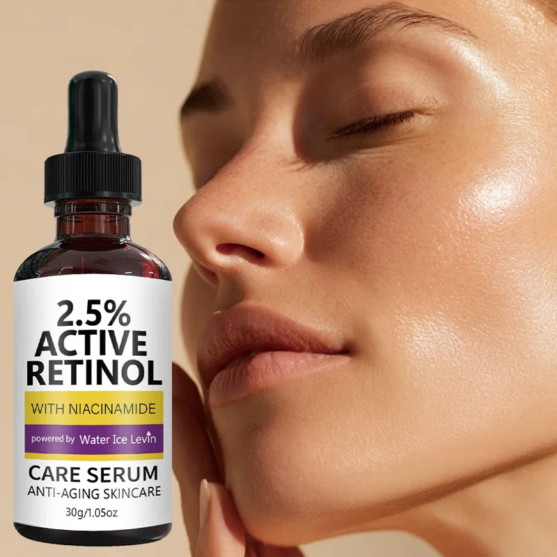 2.5% Retinol Anti-Aging Serum with Niacinamide - Firming, Brightening, Hyaluronic Acid Infused for Youthful Skin Qme