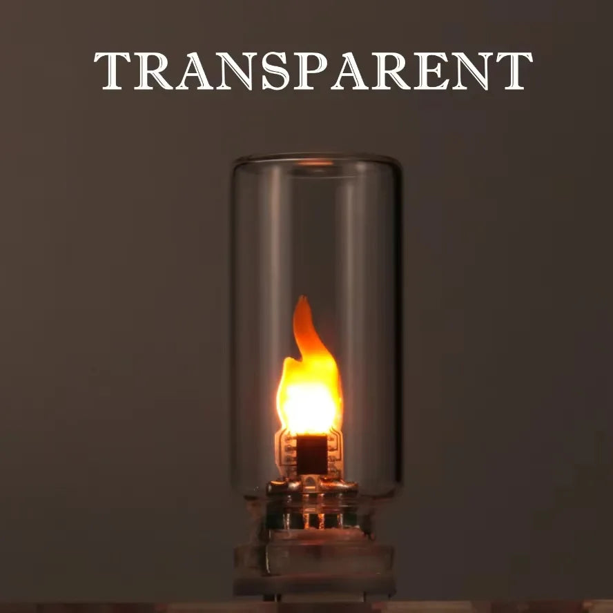 USB Flame Lamp LED Simulated Fire Atmosphere Light 5V Car Interior Qme Transparent