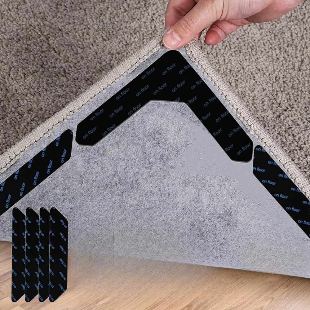Carpet Non-slip Sticker Reusable Washable Anti-Curling Rug Gripper Corner Pad Multi Purpose Fixed Tape for Home Floor Qme