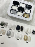 9-grid Black White 3D Solid Nail Polish UV Embossed Painting Gel Qme 01