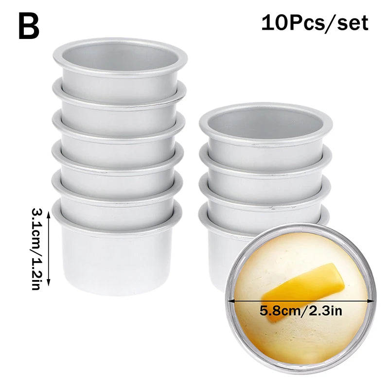 Puto Cake Mold Aluminum Alloy Egg Tart Cup Cupcake Mini Round Baking Qme B