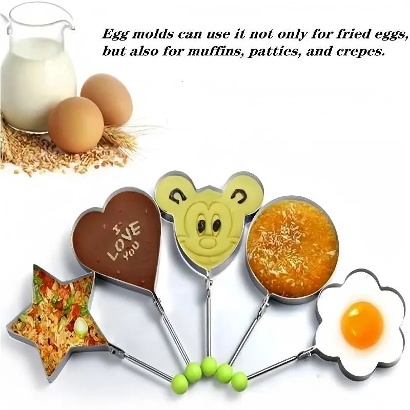1/4/5PCS Stainless Steel Omelette Forming Machine Mold Frying Pan Pancake and Egg-shaped Device Kitchen Gadgets Qme
