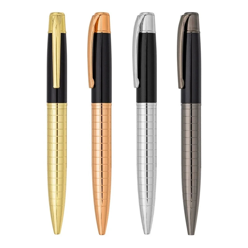 1 Pc Business High-end Metal Rotating Ballpoint Pen, 1.0mm Medium Ball Point Black Ink,Durable,Smooth Writing Office Supplies Qme